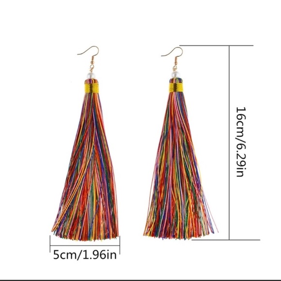 New! Multi-Color Tassel Earrings - Picture 10 of 12